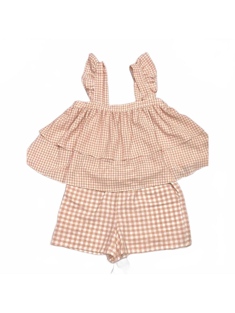 Copper Key Pink Gingham Ruffle Short Set Medium NWT Cottagecore Coquette